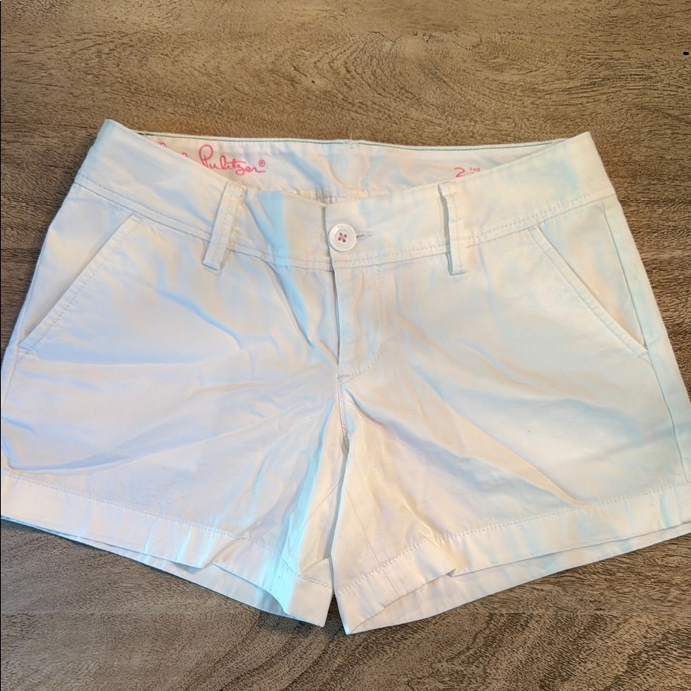 Lilly Pulitzer White Bermuda Shorts Tailored Cotton Blend